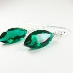 Emerald Quartz Marquis Earrings - Stone Earrings -..