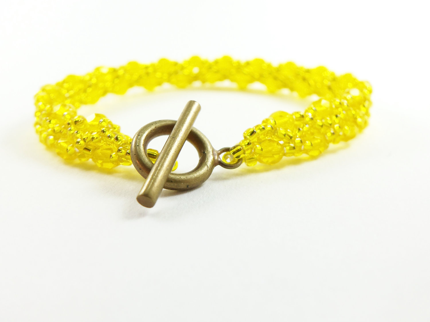 Bright Yellow Bracelet Sunshine Yellow Jewelry Lemon Yellow Jewelry
